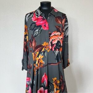 Soft Surroundings Pink Asymmetrical Sundress with Notched Collar